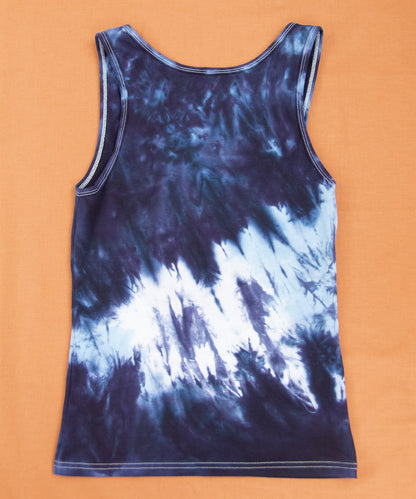 Navy blue tie dye tank top by Akasha Sun.