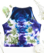 Blue + green tie dye crop top by Akasha Sun.