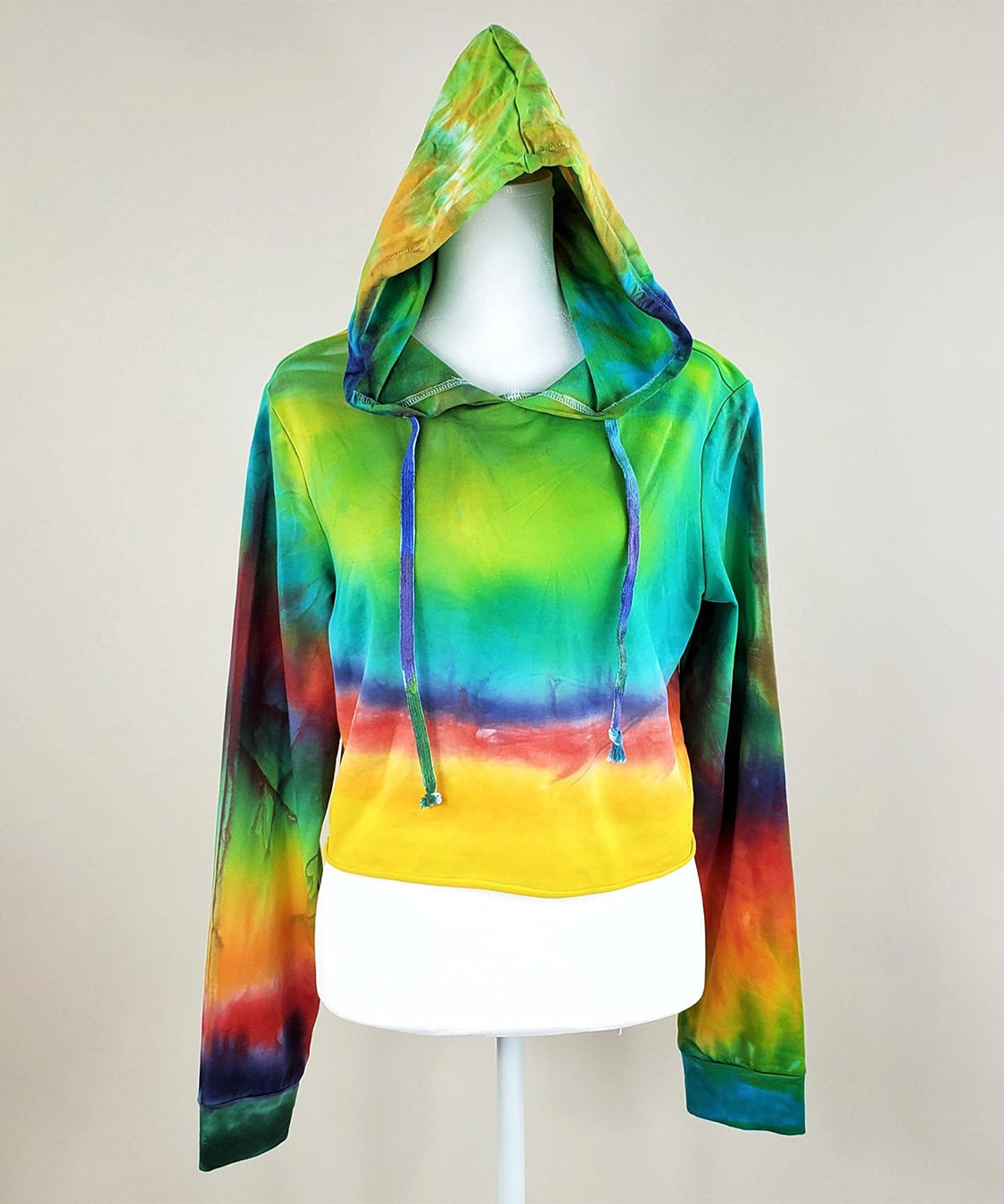 Rainbow Quartz Tie Dye Hoodie Crop Top