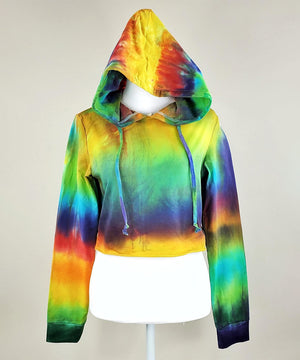 Rainbow Quartz Tie Dye Hoodie Crop Top