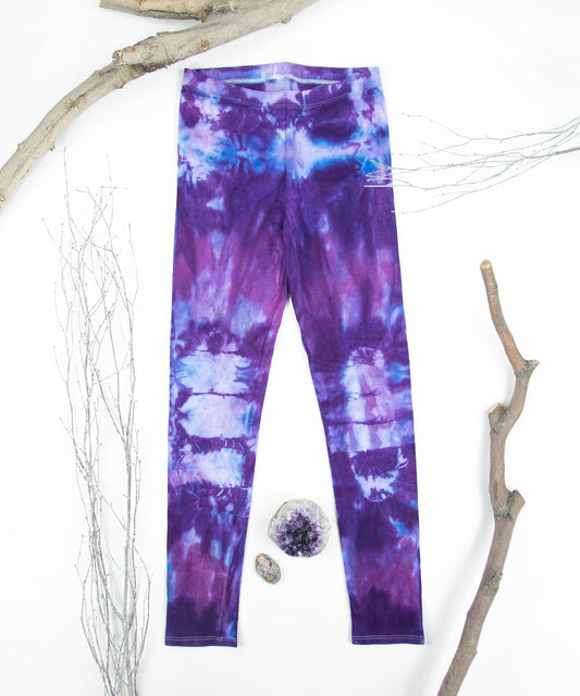 Purple and Pink tie dye leggings by Akasha Sun.