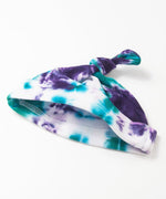 Teal and Purple organic tie dye baby hat set.