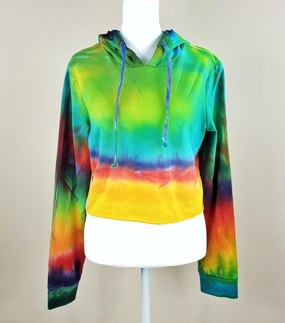 Rainbow Quartz Tie Dye Hoodie Crop Top