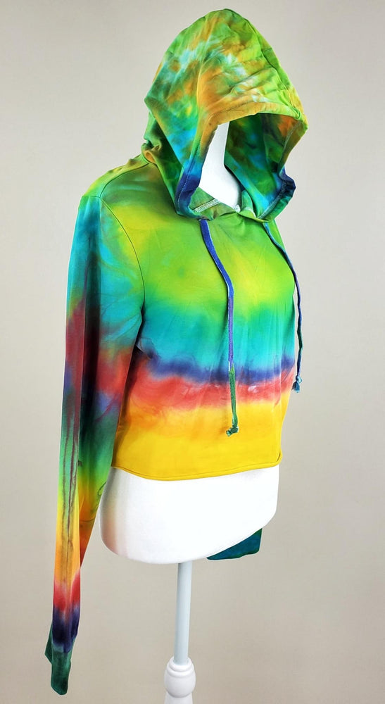 Rainbow Quartz Tie Dye Hoodie Crop Top