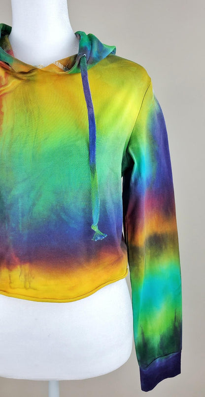 Rainbow Quartz Tie Dye Hoodie Crop Top