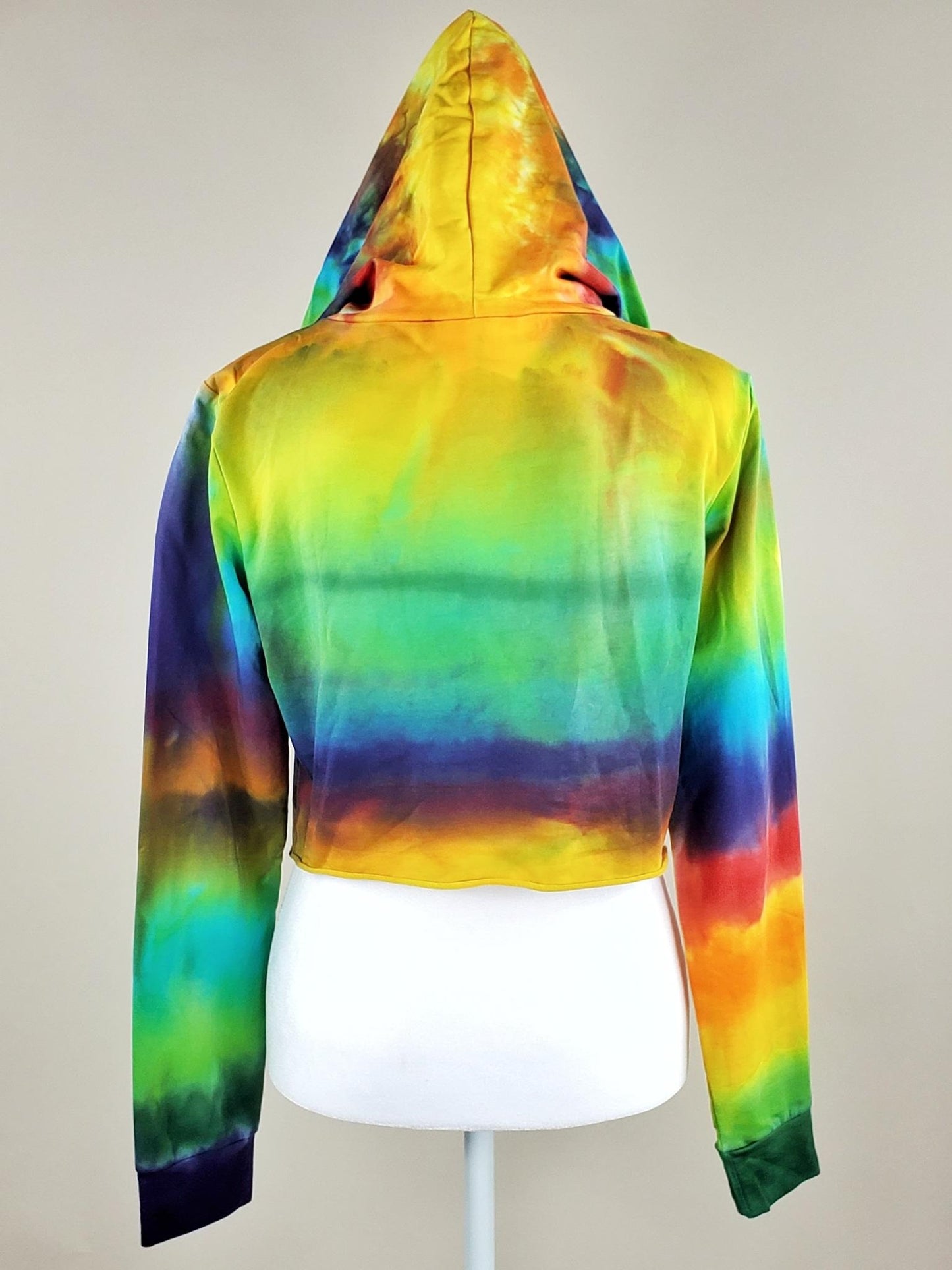 Rainbow Quartz Tie Dye Hoodie Crop Top