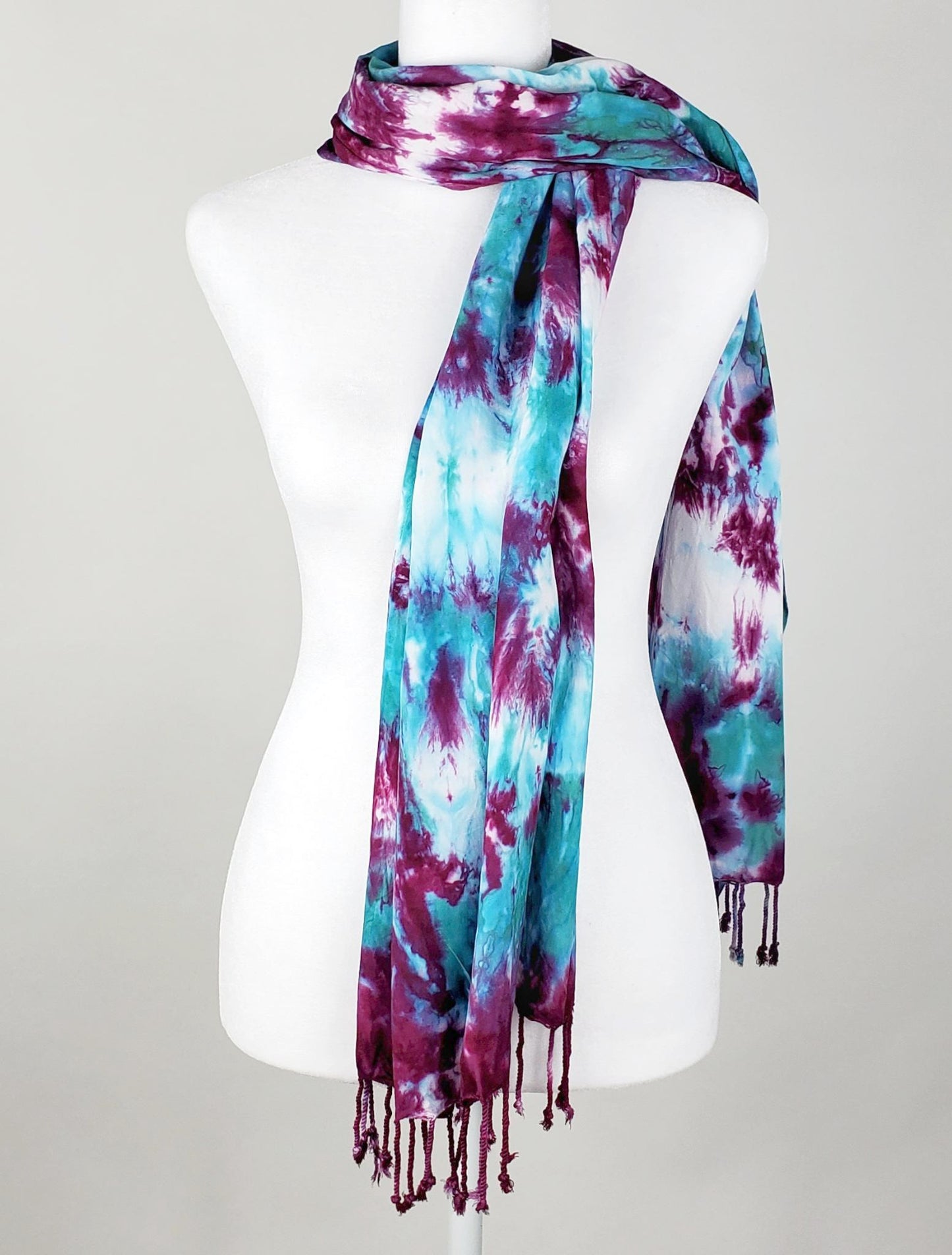 Pink + Teal Tie Dye Scarf